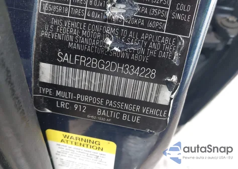 2013 Land Rover Lr2 z USA, uszkodzony, nr VIN SALFR2BG2DH334228